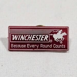 Vintage Winchester Every Round Counts Hunting Shooting Gun Club Hat Lapel Pin